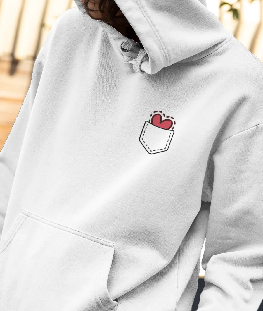 Pocket-heart Front-Printed Hoodie