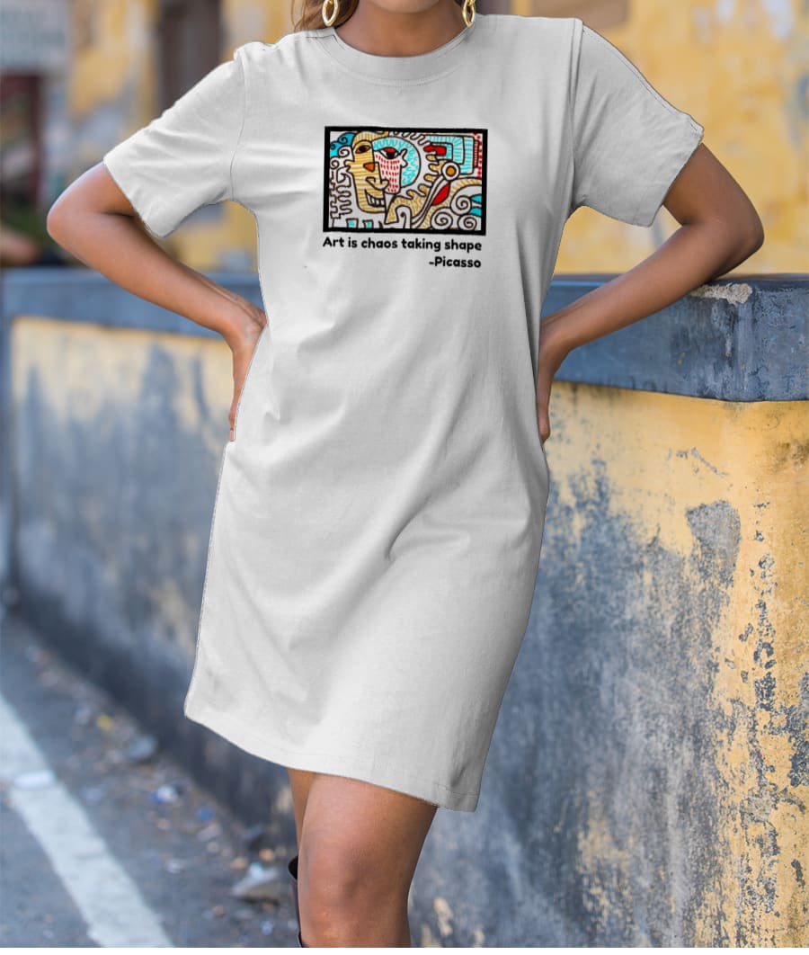 Art is Chaos-Picasso Inspired T-Shirt Dress