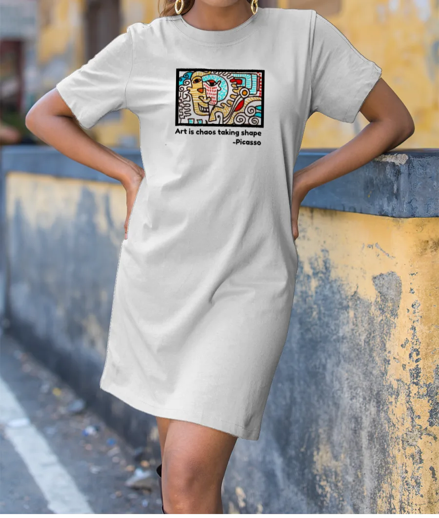 Art is Chaos-Picasso Inspired T-Shirt Dress