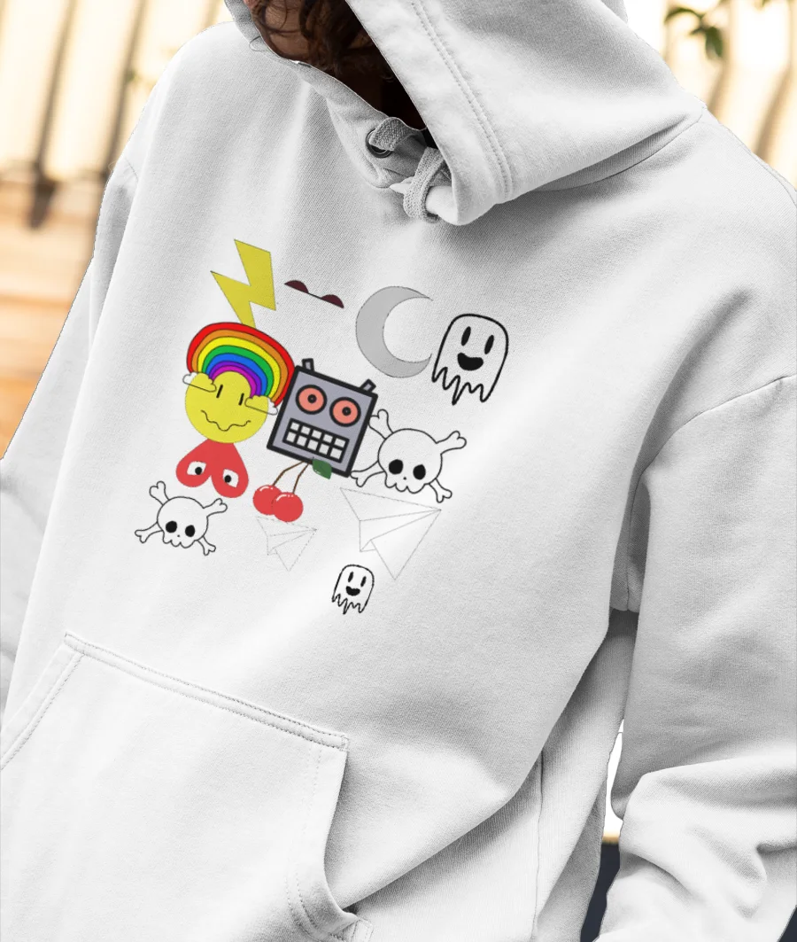 random Front-Printed Hoodie