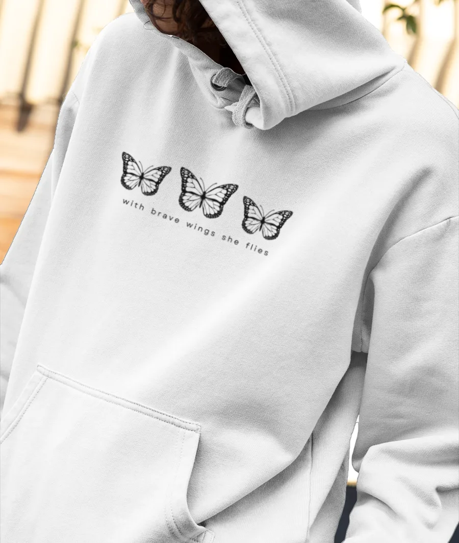 with brave wings she flies Front-Printed Hoodie