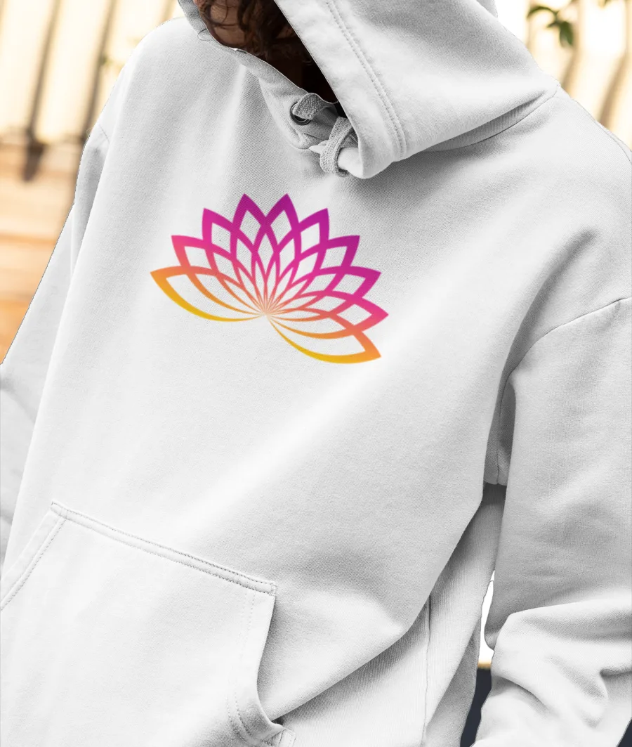 Lotus Flower Vector Art Front-Printed Hoodie