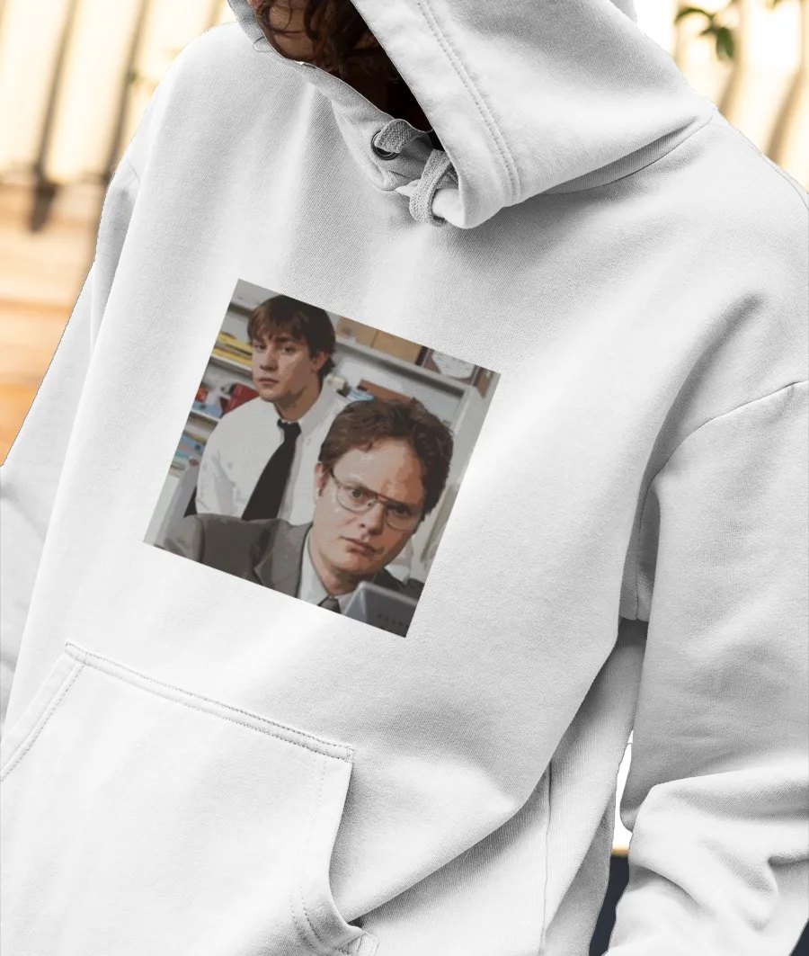 The Office- Jim and Dwight Front-Printed Hoodie
