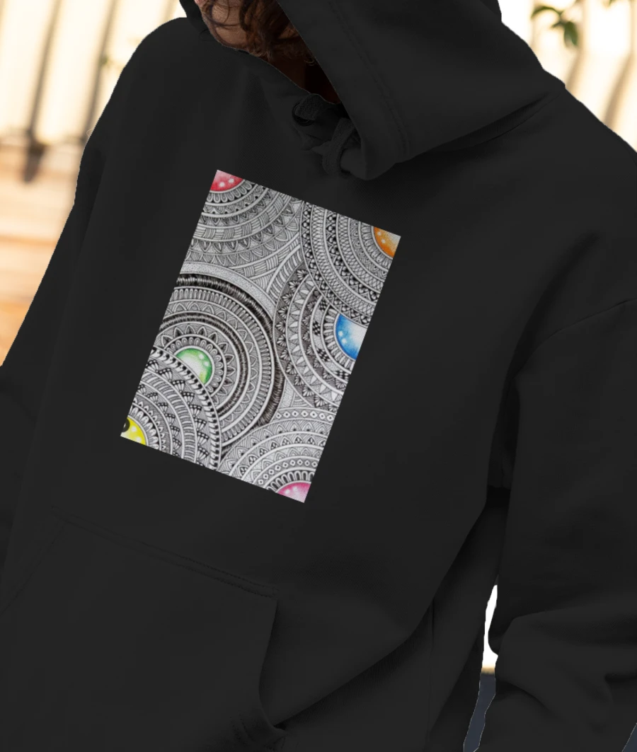 Multiple Mandala Front-Printed Hoodie