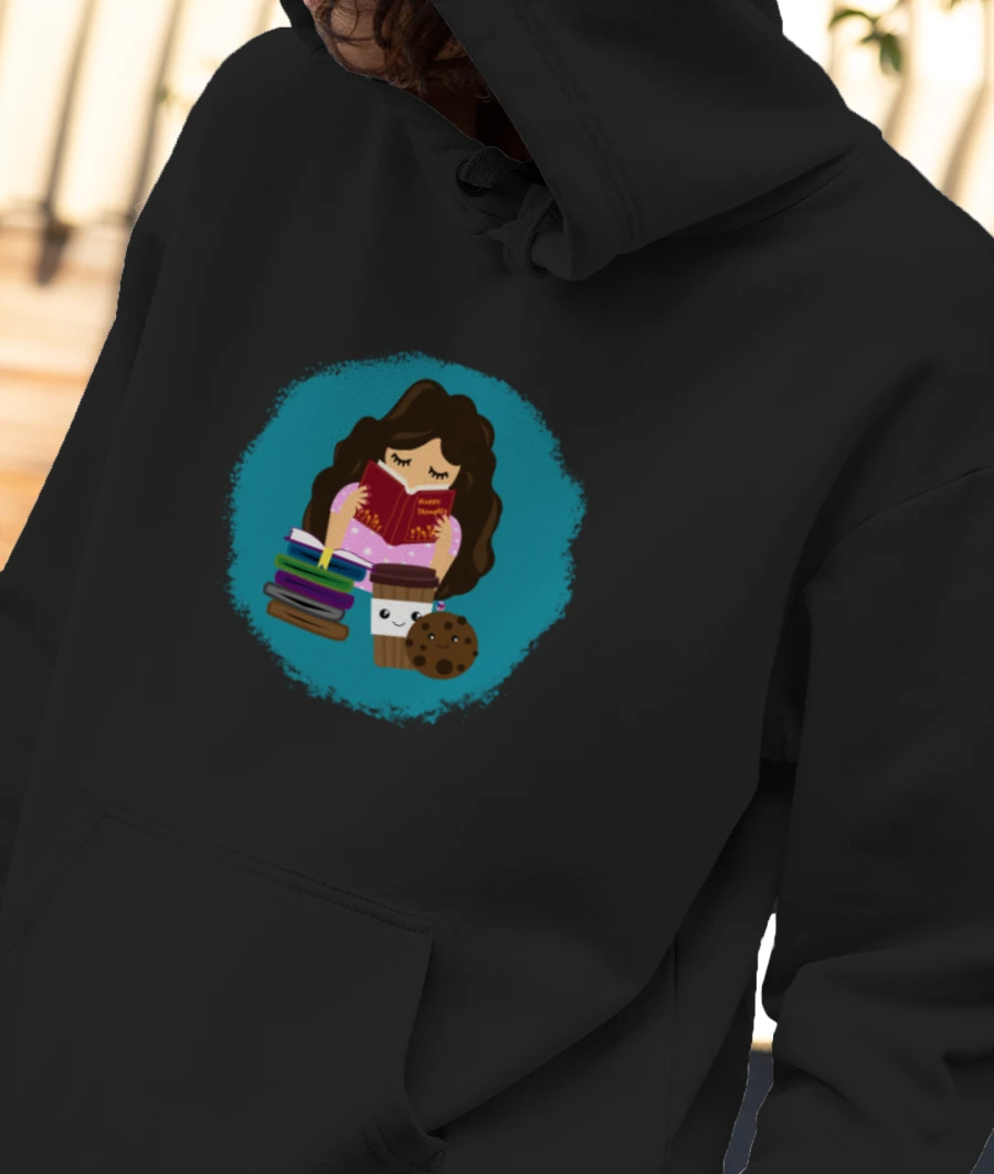 BOOKWORM Front-Printed Hoodie