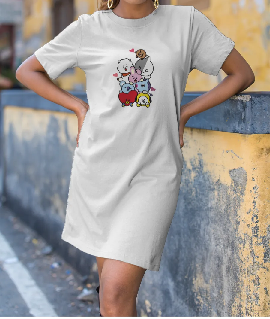 Bt21 | Group ❤❤ T-Shirt Dress