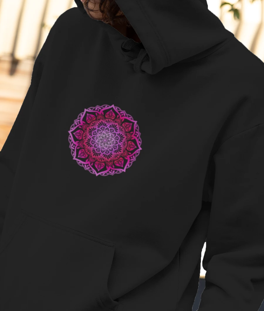 Pretty pink mandala  Front-Printed Hoodie