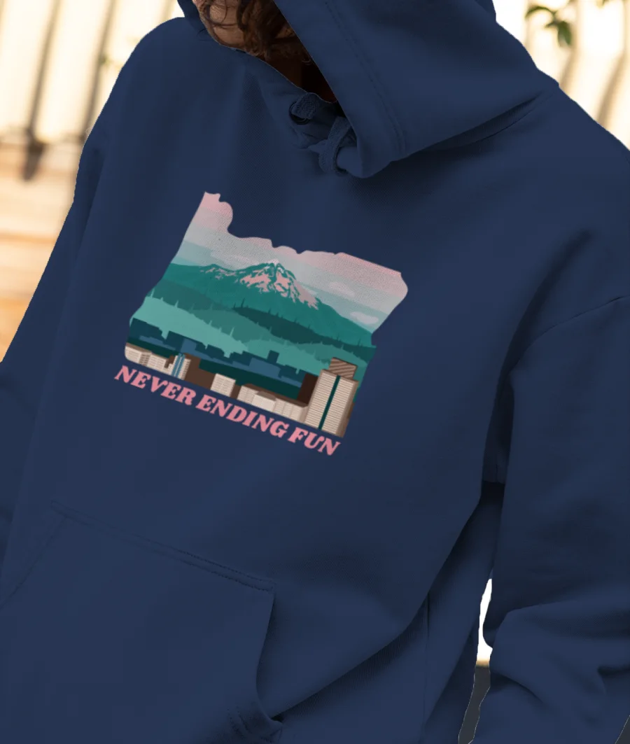 NEVER ENDING FUN Front-Printed Hoodie