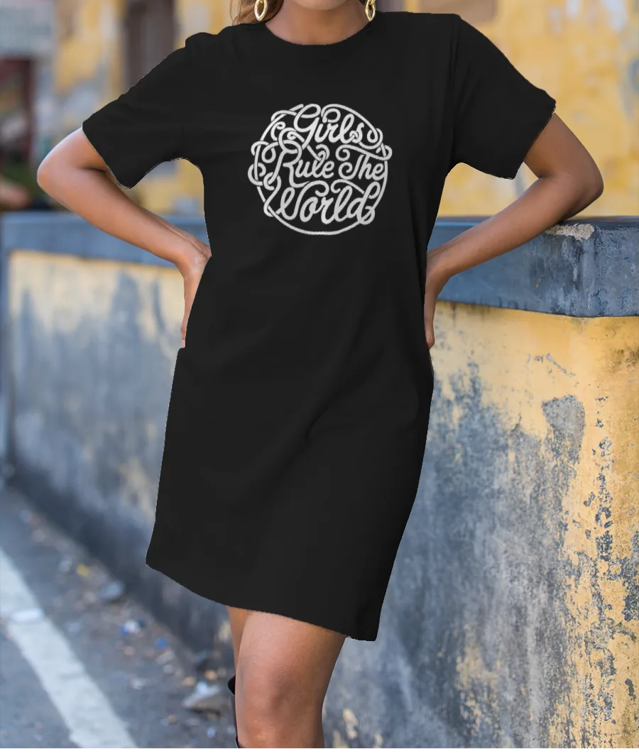 Girls Rule The World T-Shirt Dress