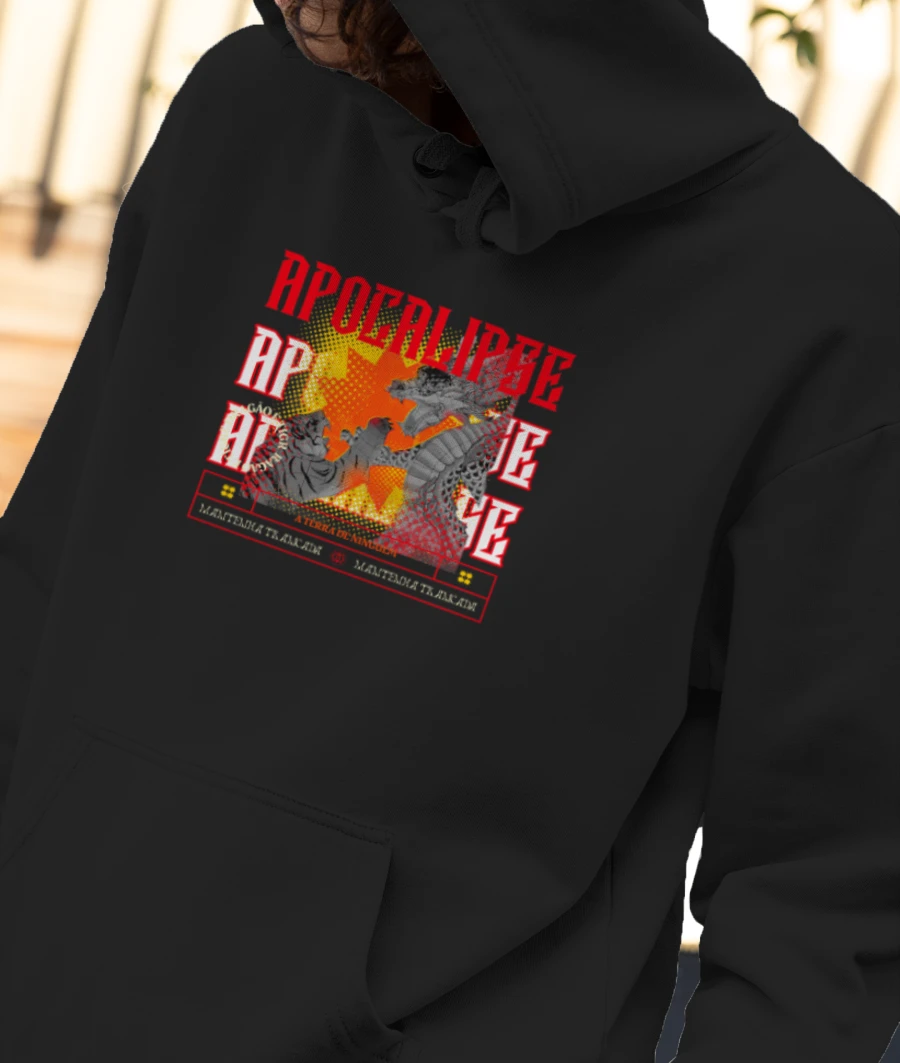 Apocalypse Streetwear Front-Printed Hoodie