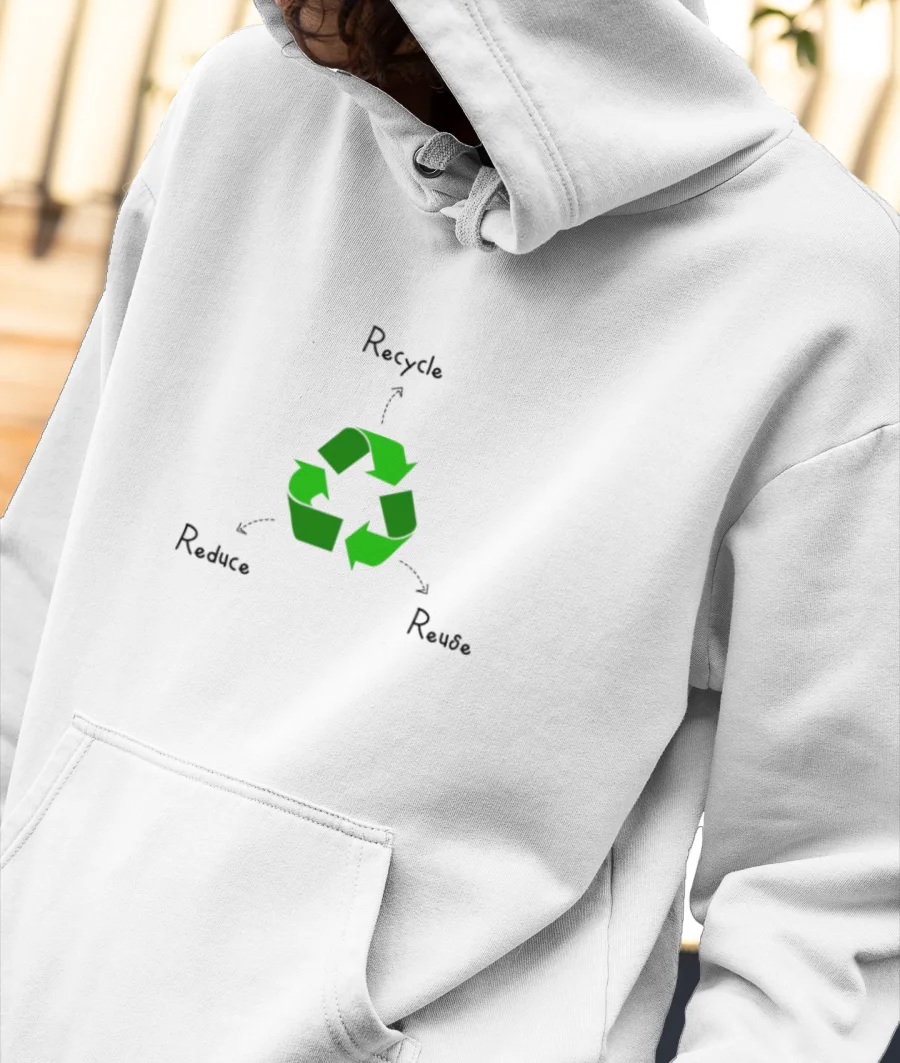 Recycle, Reuse, Reduce Front-Printed Hoodie