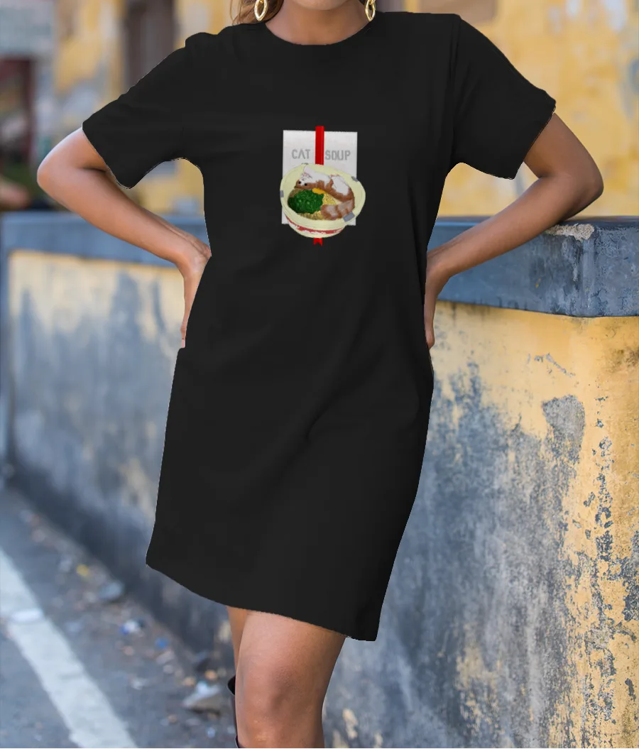 cat soup T-Shirt Dress