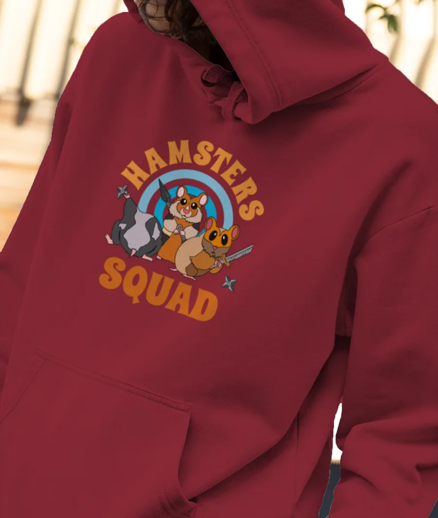 Hamsters Squad Front-Printed Hoodie