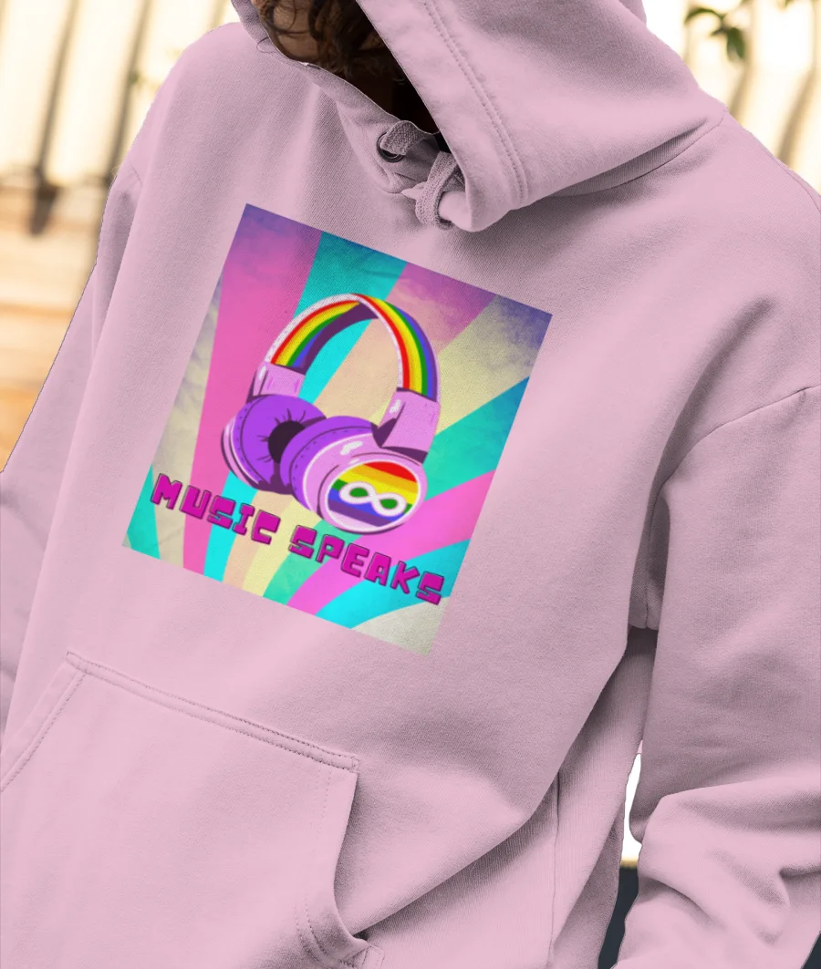 Music speaks! Front-Printed Hoodie