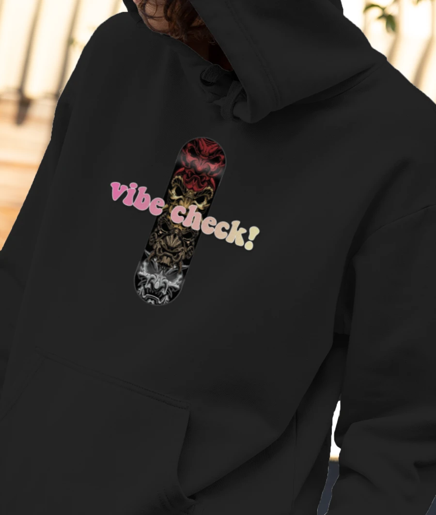 Vibe check Front-Printed Hoodie