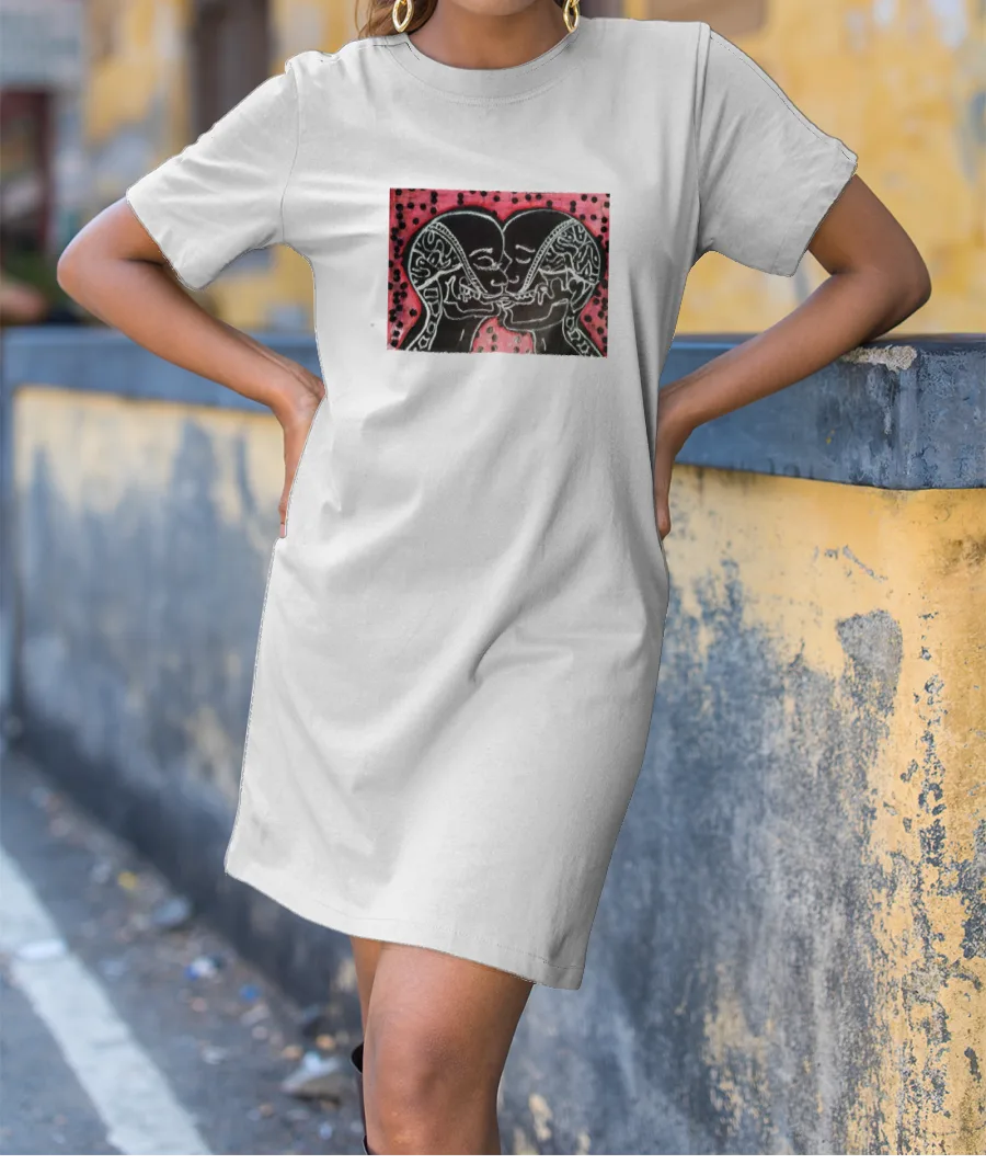 Skeleton LOVE art T-Shirt Dress