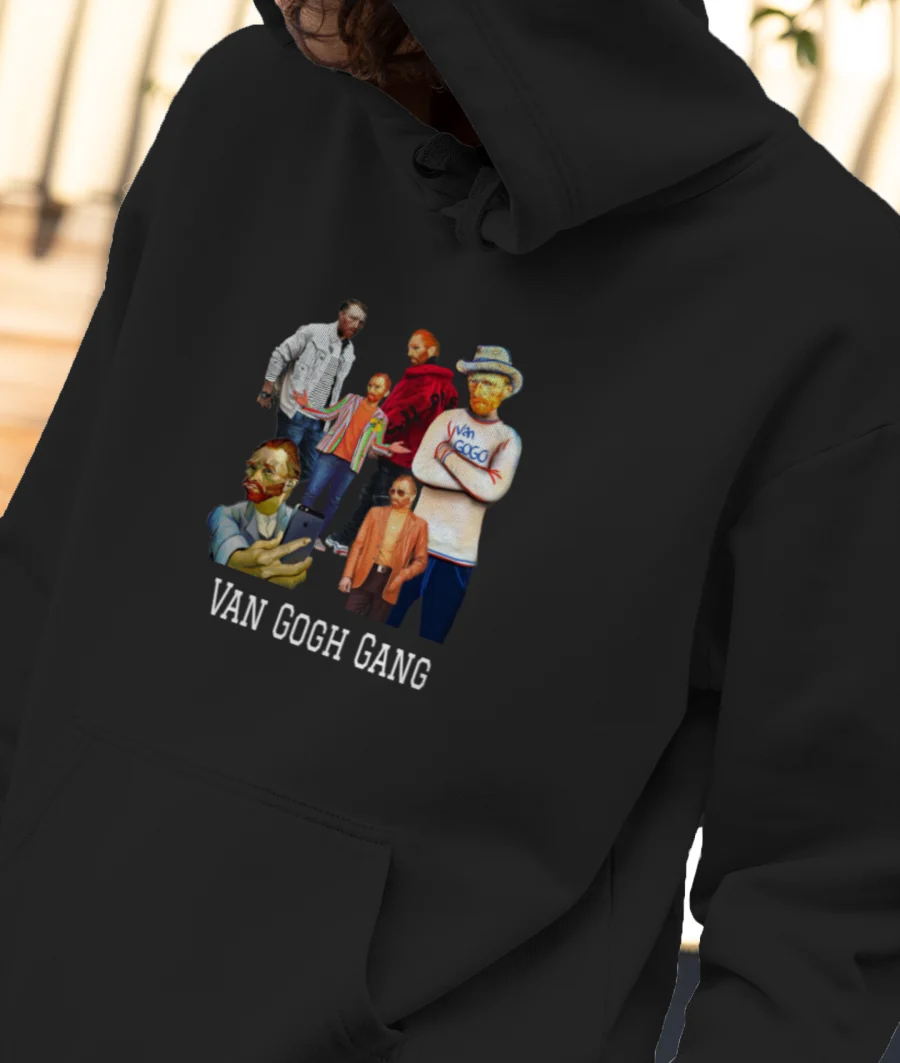 Van Gogh gang Front-Printed Hoodie