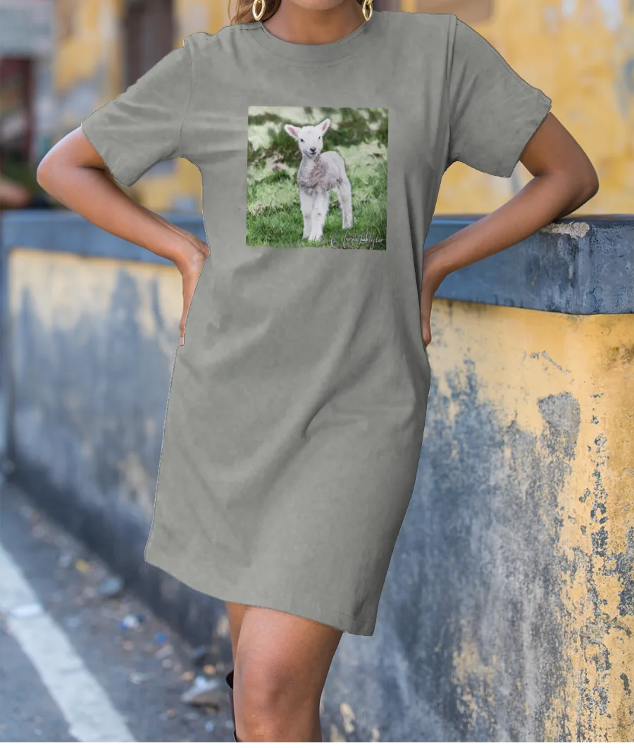 Lamb artwork T-Shirt Dress