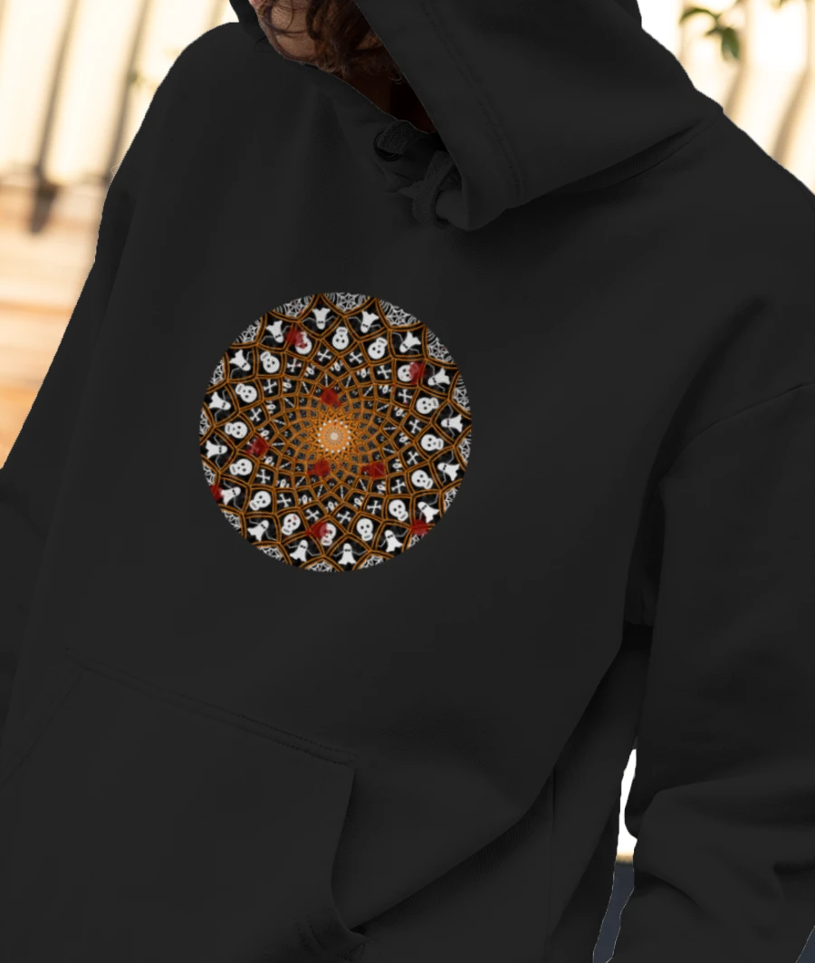 Halloween Mandala Front-Printed Hoodie