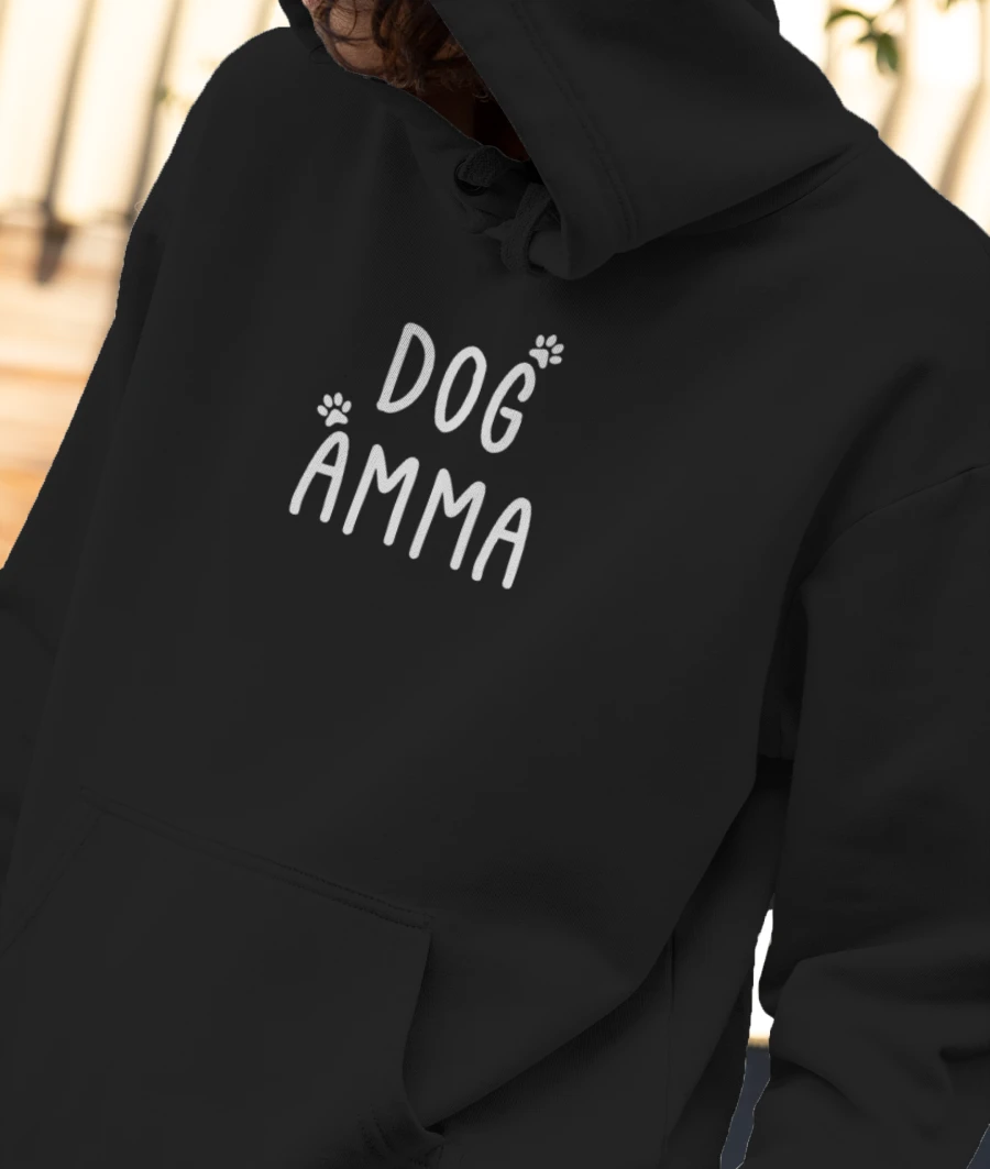 DOG AMMA Front-Printed Hoodie