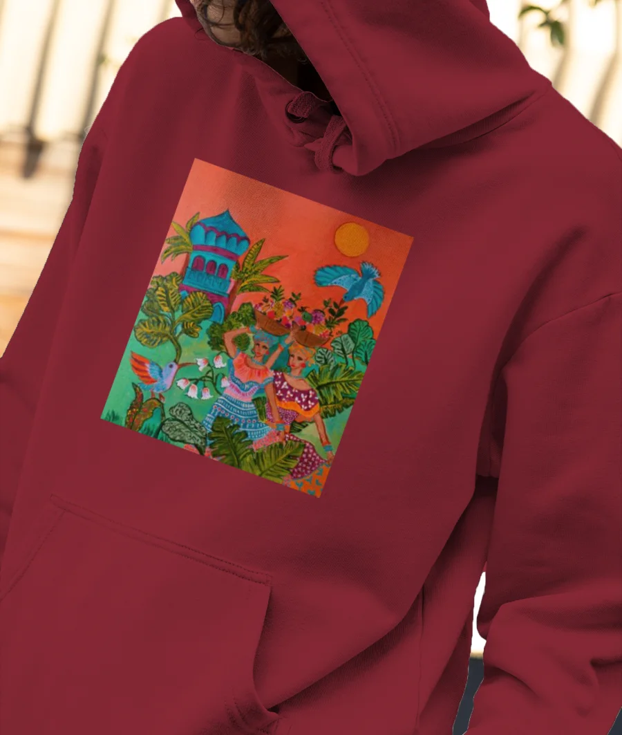 Fruit sellers in a village Front-Printed Hoodie