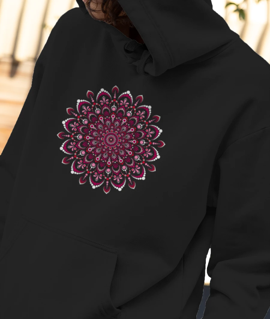 Dot Mandala Front-Printed Hoodie