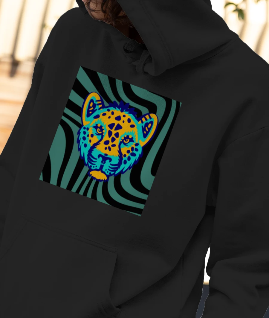 Tripped Front-Printed Hoodie