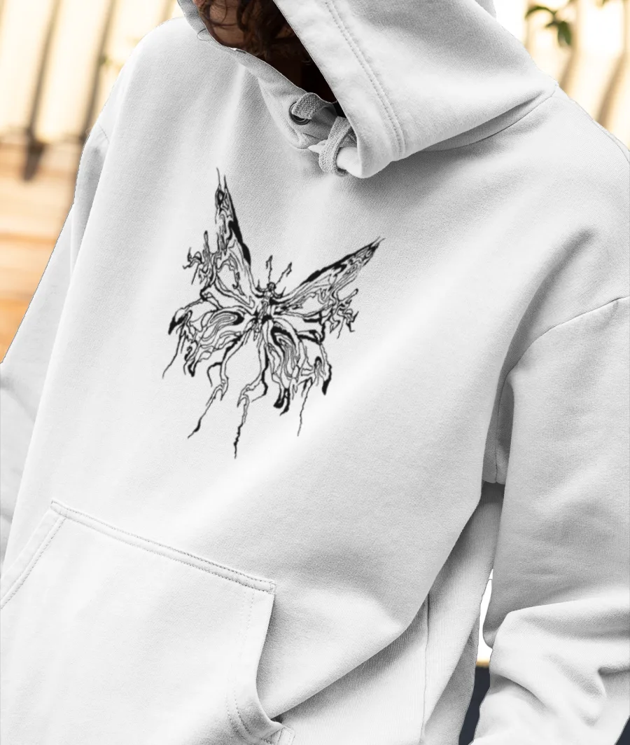 grunge butterfly Front-Printed Hoodie