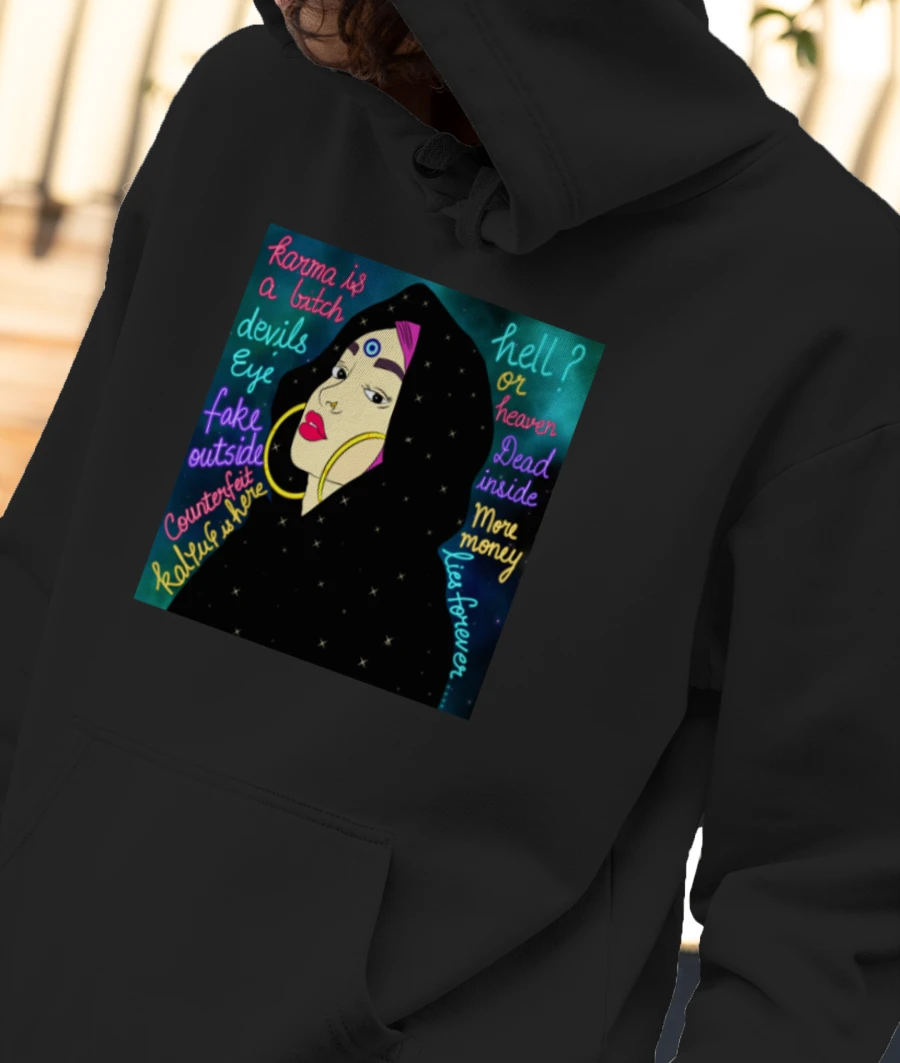 Devils eye Front-Printed Hoodie