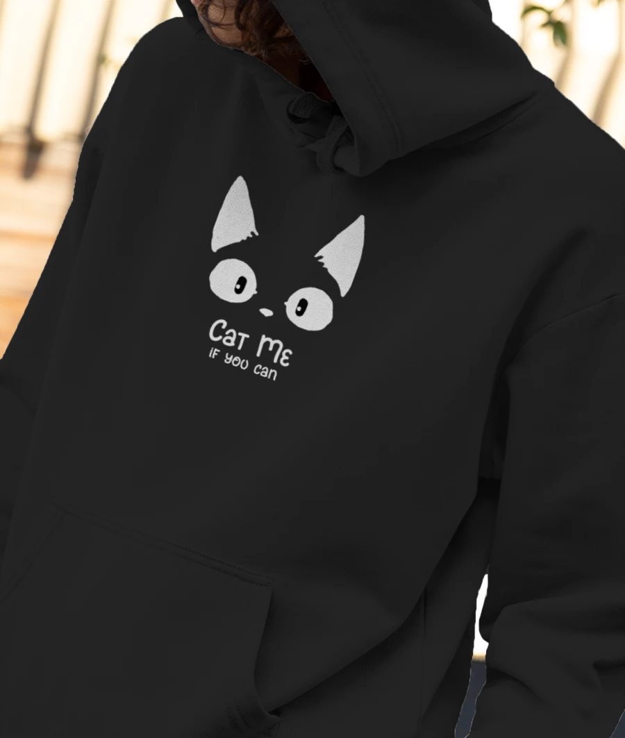 CAT ME IF YOU CAN Front-Printed Hoodie