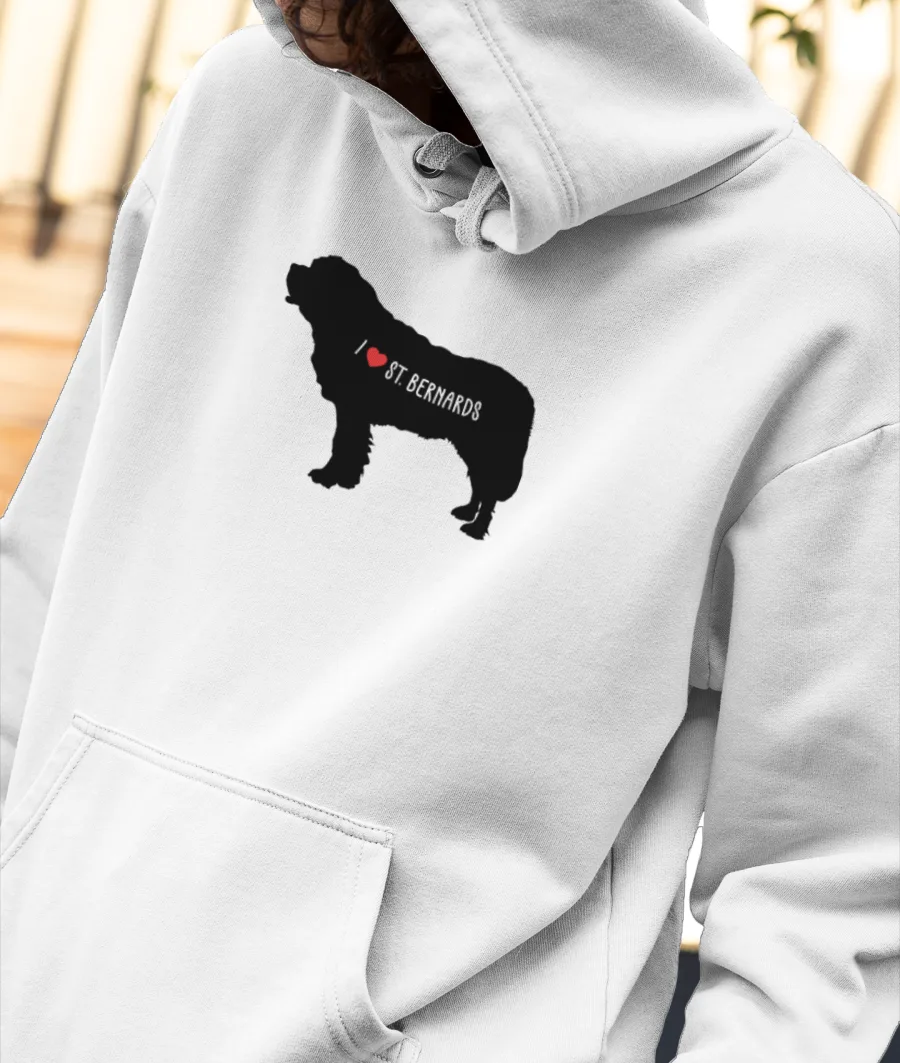 I LOVE ST. BERNARDS Front-Printed Hoodie