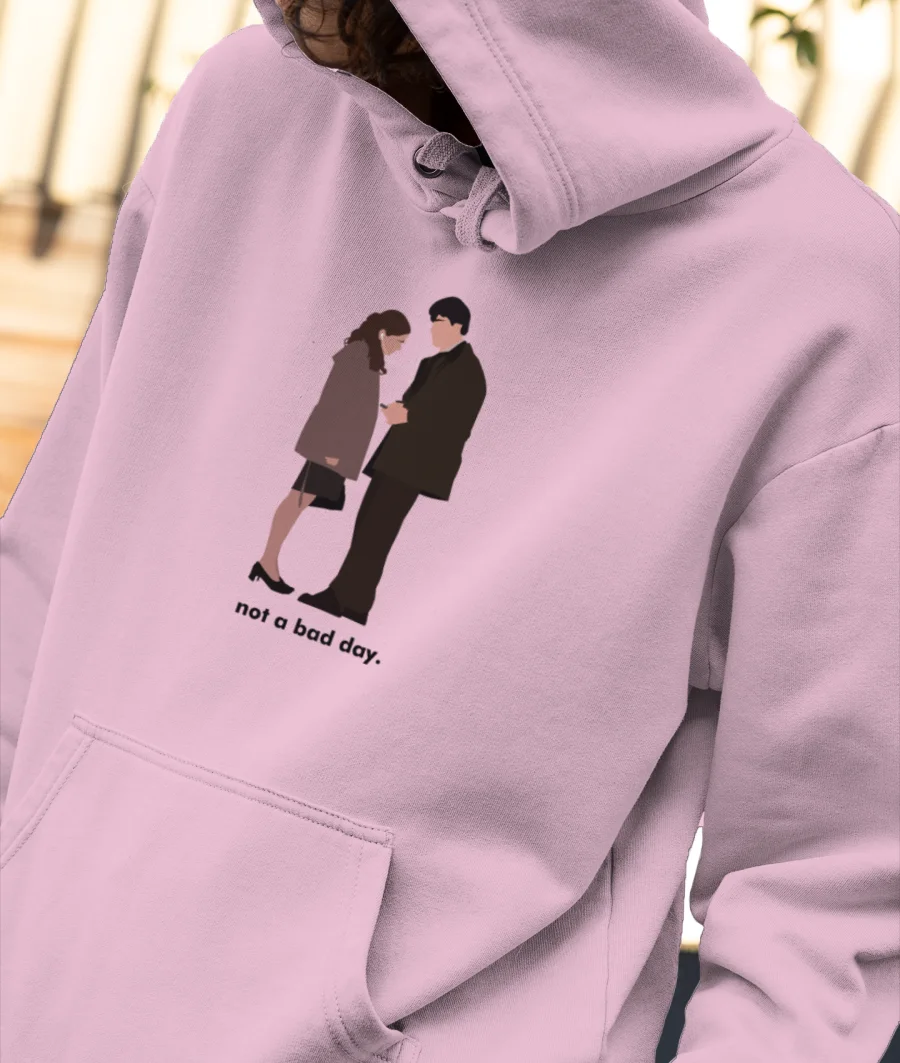 jim pam not a bad day Front-Printed Hoodie