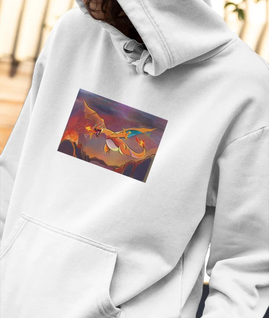 Charizard Graphic Tee Front-Printed Hoodie