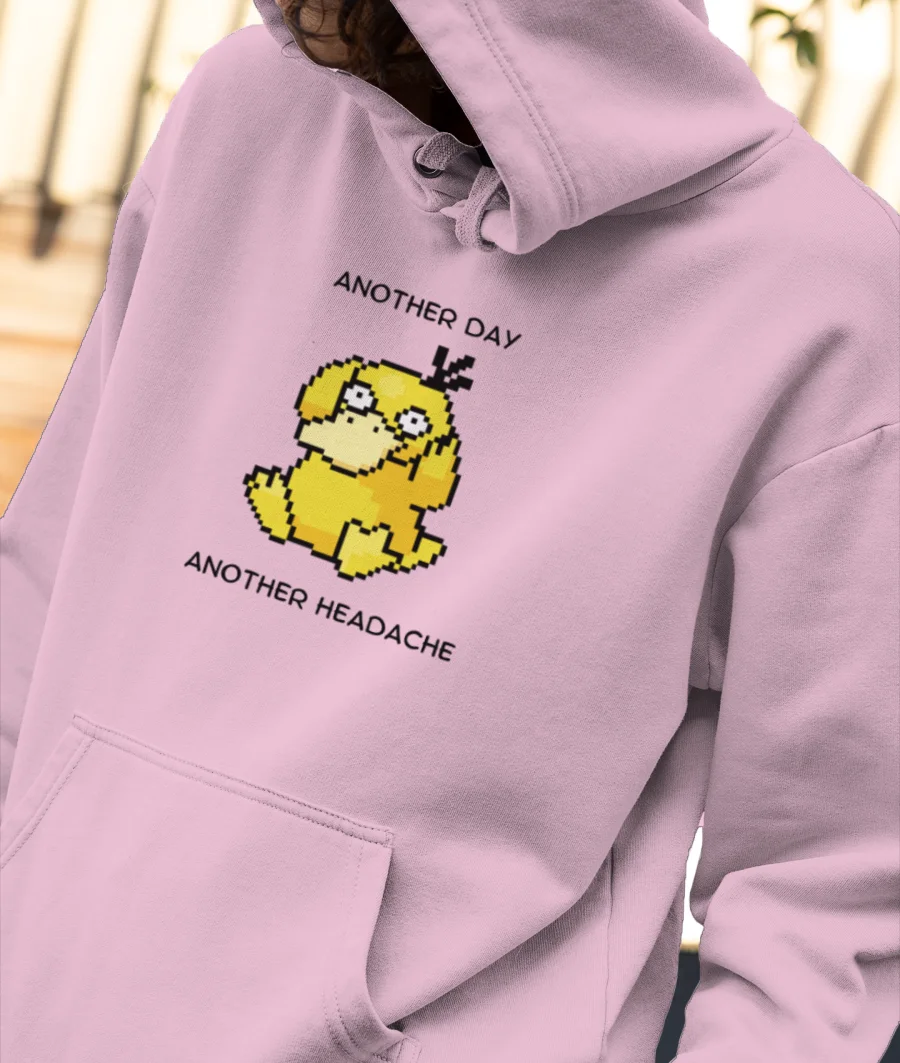 Psyduck quote - Pixel Art Poké Front-Printed Hoodie