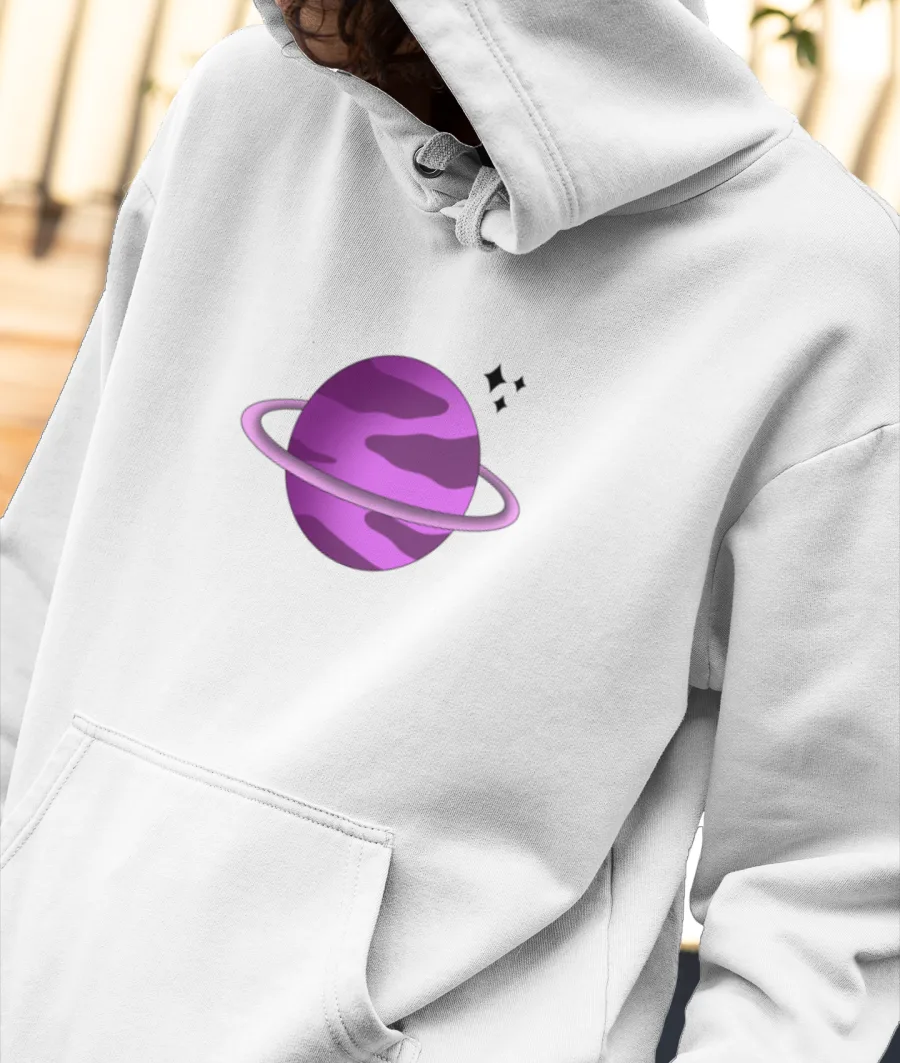 Purple Planet Front-Printed Hoodie