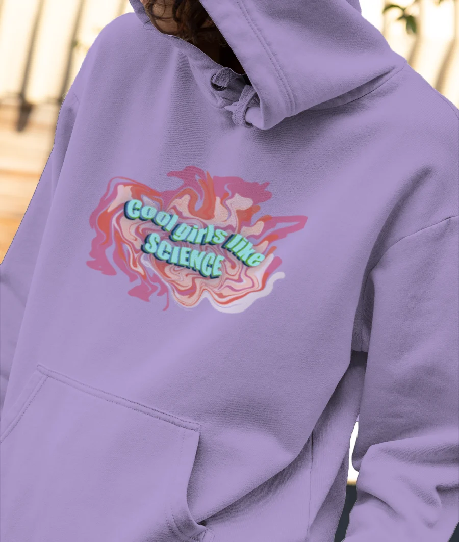 Cool Girls Like Science Front-Printed Hoodie