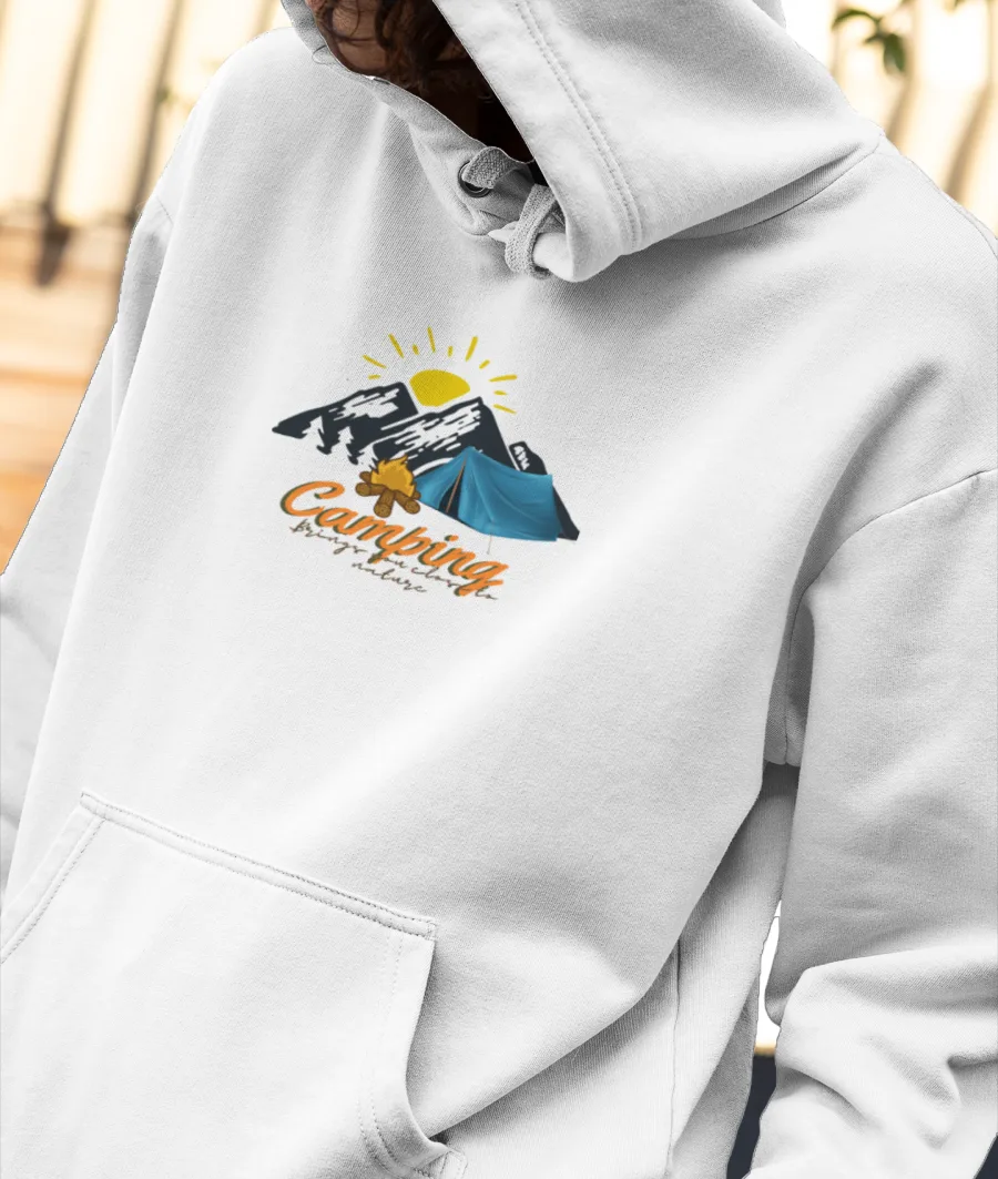 Camping Front-Printed Hoodie