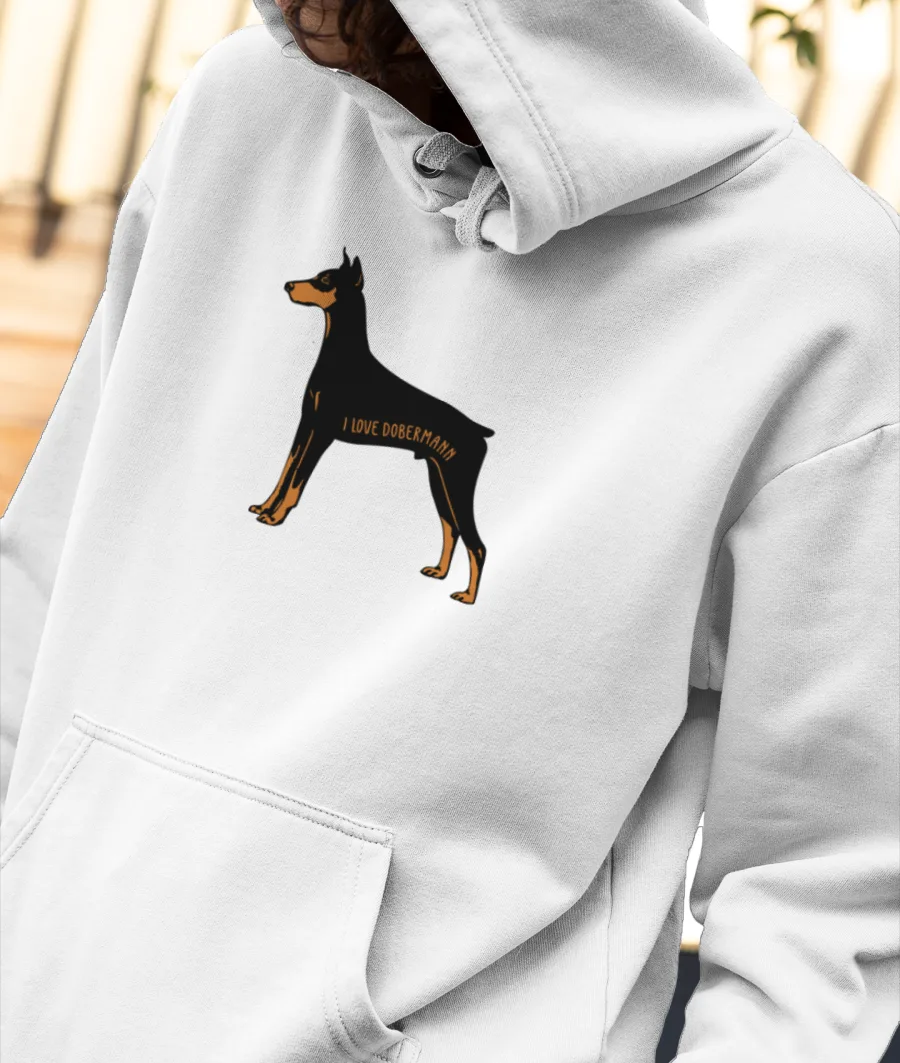 I LOVE DOBERMANN Front-Printed Hoodie