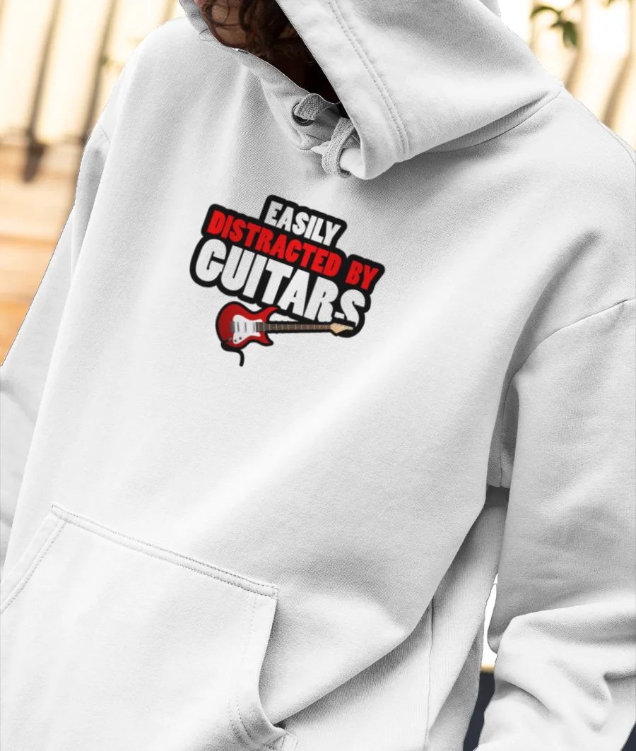 Easily Distracted by Guitars Front-Printed Hoodie