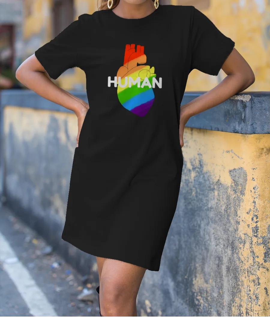 Pride Heart T-Shirt Dress