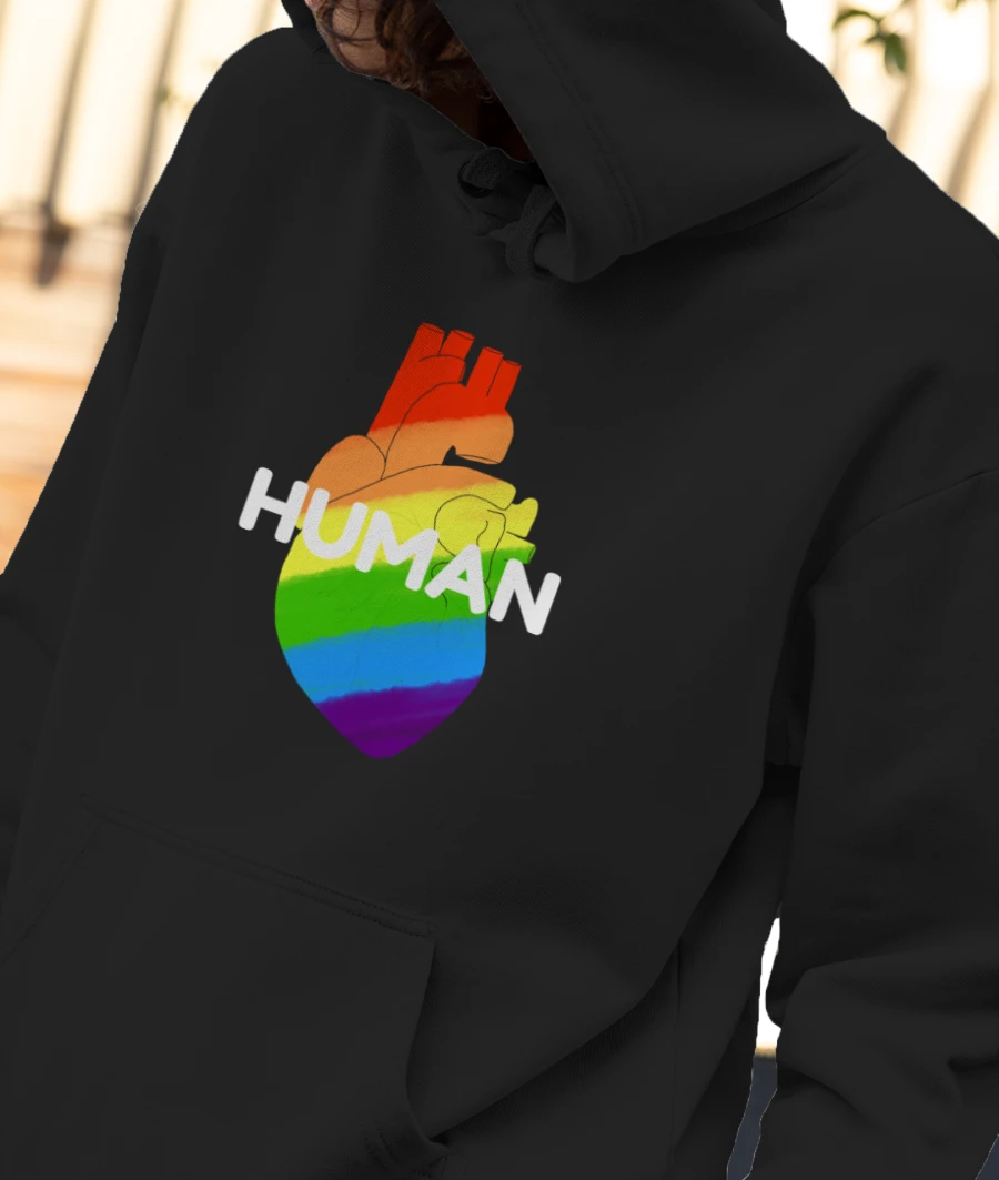 Pride Heart Front-Printed Hoodie