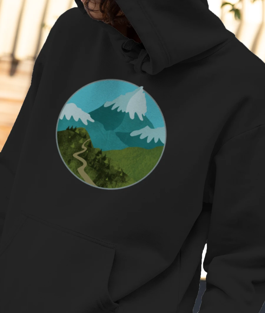 Mountain Front-Printed Hoodie