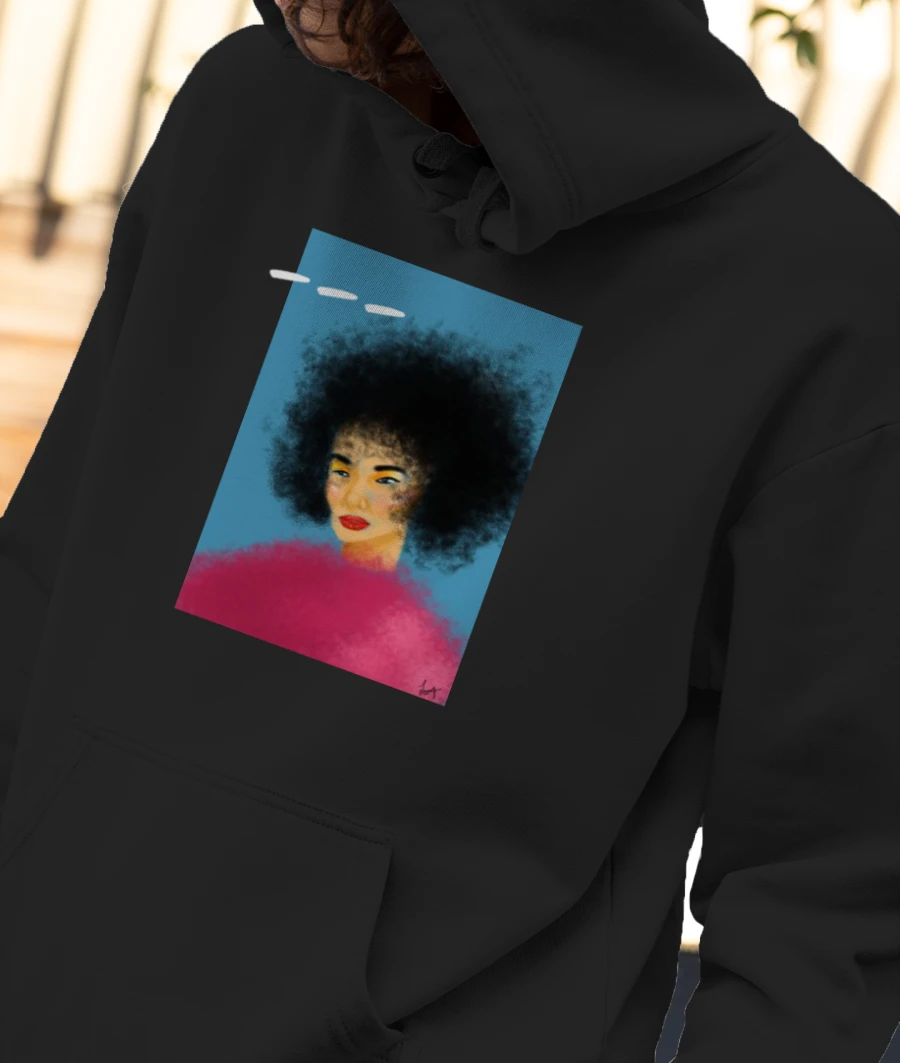 Retro Woman Front-Printed Hoodie