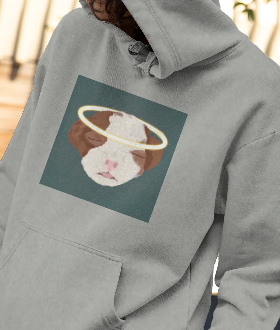 Angelic Puppy Front-Printed Hoodie