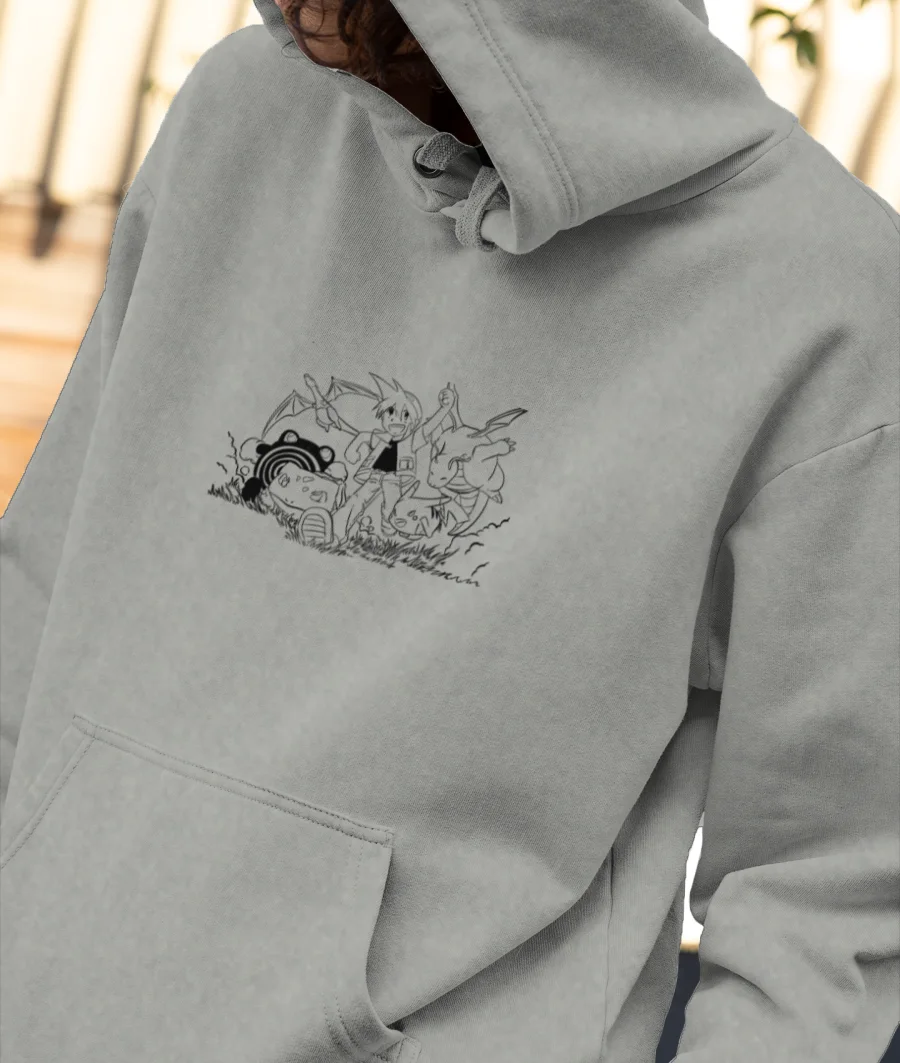 Pokemon Graphic Tee Front-Printed Hoodie