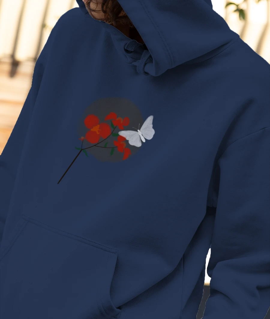 Floral butterfly illustration Front-Printed Hoodie