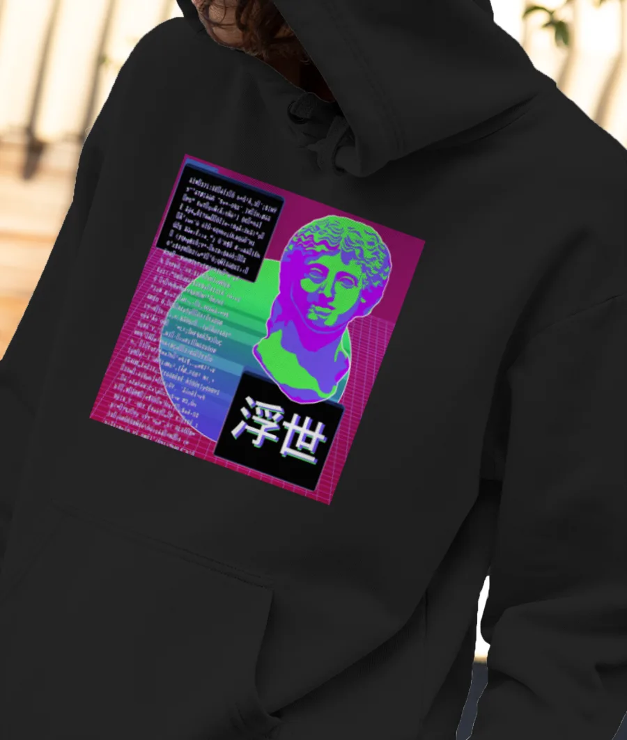 vaporwave ukiyo Front-Printed Hoodie