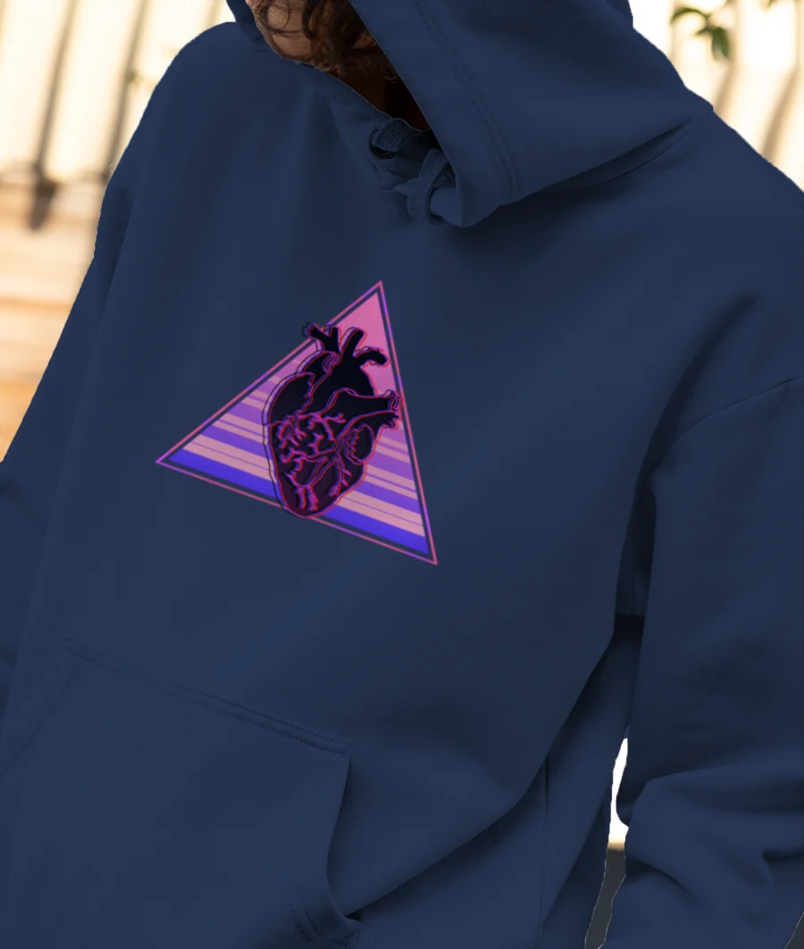 glitch heart Front-Printed Hoodie