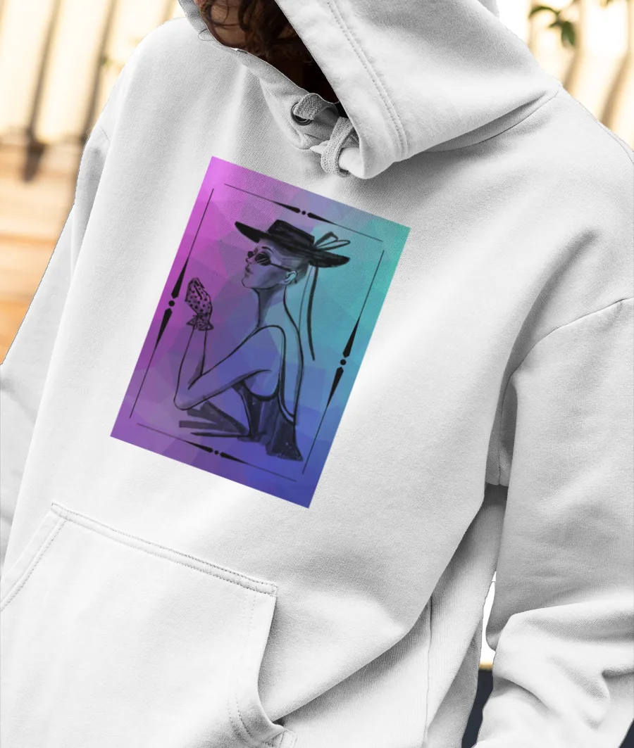 Model Print Front-Printed Hoodie