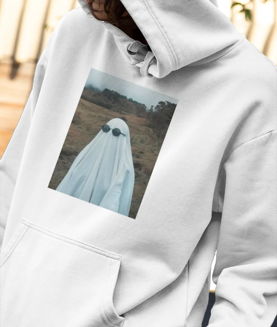 Ghost with Sunglasses  Front-Printed Hoodie
